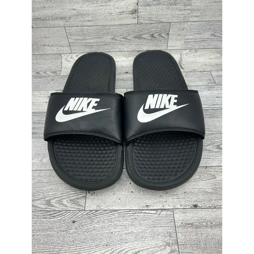 Nike Benassi JDI Black White Slide Sandals 343880-090 Mens 8 Womens 9.5